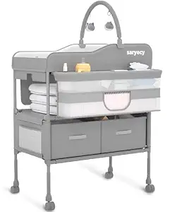 Folding Baby Changing Table with Drawers