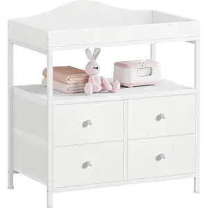 BOLUO White Changing Table with Drawers