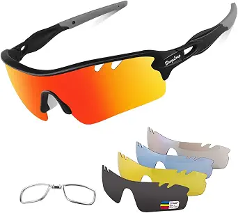 Polarized Sports Sunglasses with Interchangeable Lenses