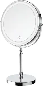Lighted Double-Sided 10x Magnifying Vanity Mirror