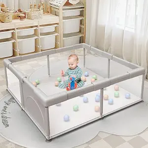 Baby Playpen with Breathable Mesh