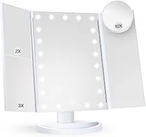HUONUL Trifold Makeup Mirror with Lights