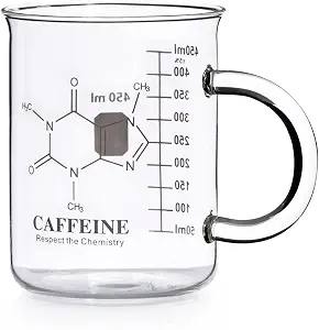 Caffeine Molecule Borosilicate Glass Mug