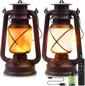 LED Flame Flickering Camping Lantern