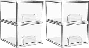 Vtopmart Clear Stackable Storage Drawers