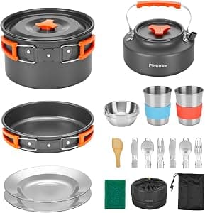 Camping Cookware Mess Kit for 2