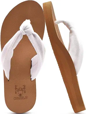 KuaiLu Women's Arch Support Flip Flops