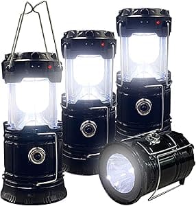XTAUTO Collapsible Solar LED Lantern 4-Pack
