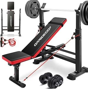 OPPSDECOR 6-in-1 Weight Bench Set