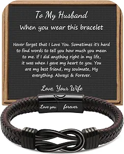 Knot Bracelet Brown Leather Infinity