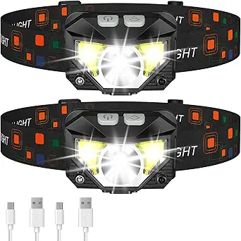 LHKNL 1200 Lumen Rechargeable Headlamp 2-Pack