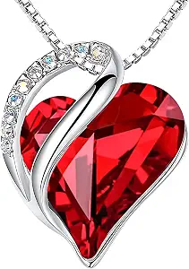 Leafael Infinity Love Heart Birthstone Necklace