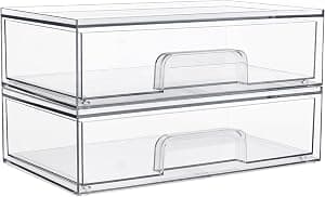 Vtopmart Clear Stackable Storage Drawers