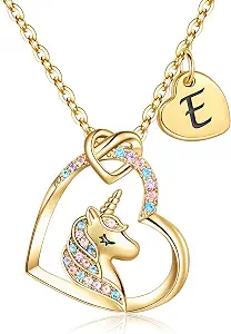 Hidepoo Unicorn Initial Necklace