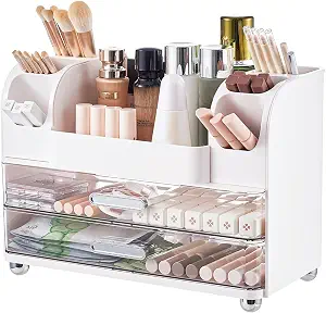 White Makeup Organizer with Drawers