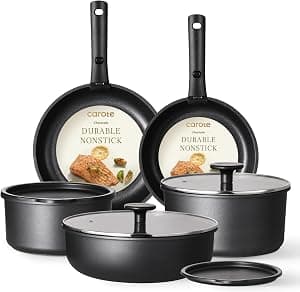 CAROTE Pots and Pans Set with Removable Handle