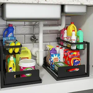 REALINN Under Sink Organizer, 2 Pack