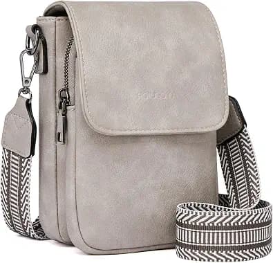 POIUGOYA Leather Crossbody Bag with Card Slots