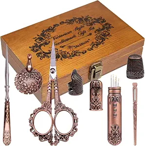 Vintage Embroidery Scissors & Needlework Kit
