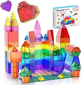 PicassoTiles Magnetic Tiles 60pc Building Blocks