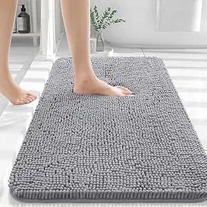 OLANLY Soft Chenille Bath Rug
