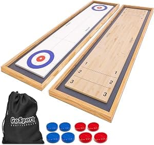GoSports 2-in-1 Tabletop Shuffleboard & Curling
