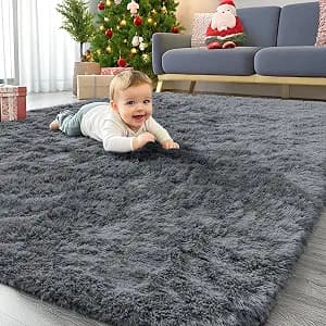OLANLY Machine Washable Shaggy Area Rug