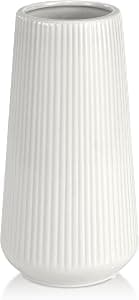 GUKJOB White Ceramic Flower Vase