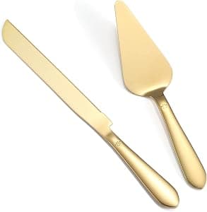 Elegant Gold Wedding Cake Cutting Set