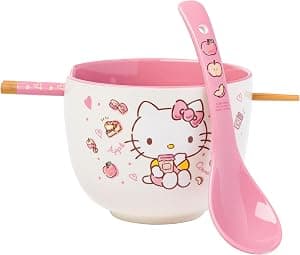 Silver Buffalo Hello Kitty Ceramic Ramen Bowl
