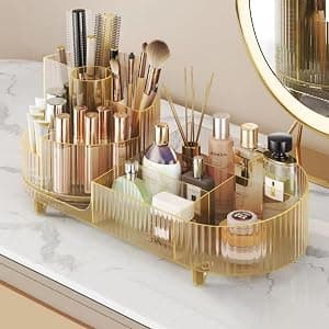 Rotating Makeup Organizer Crystal Amber