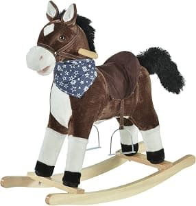 Qaba Kids Plush Ride-On Rocking Horse