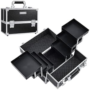FRENESSA Makeup Train Case with 6 Trays